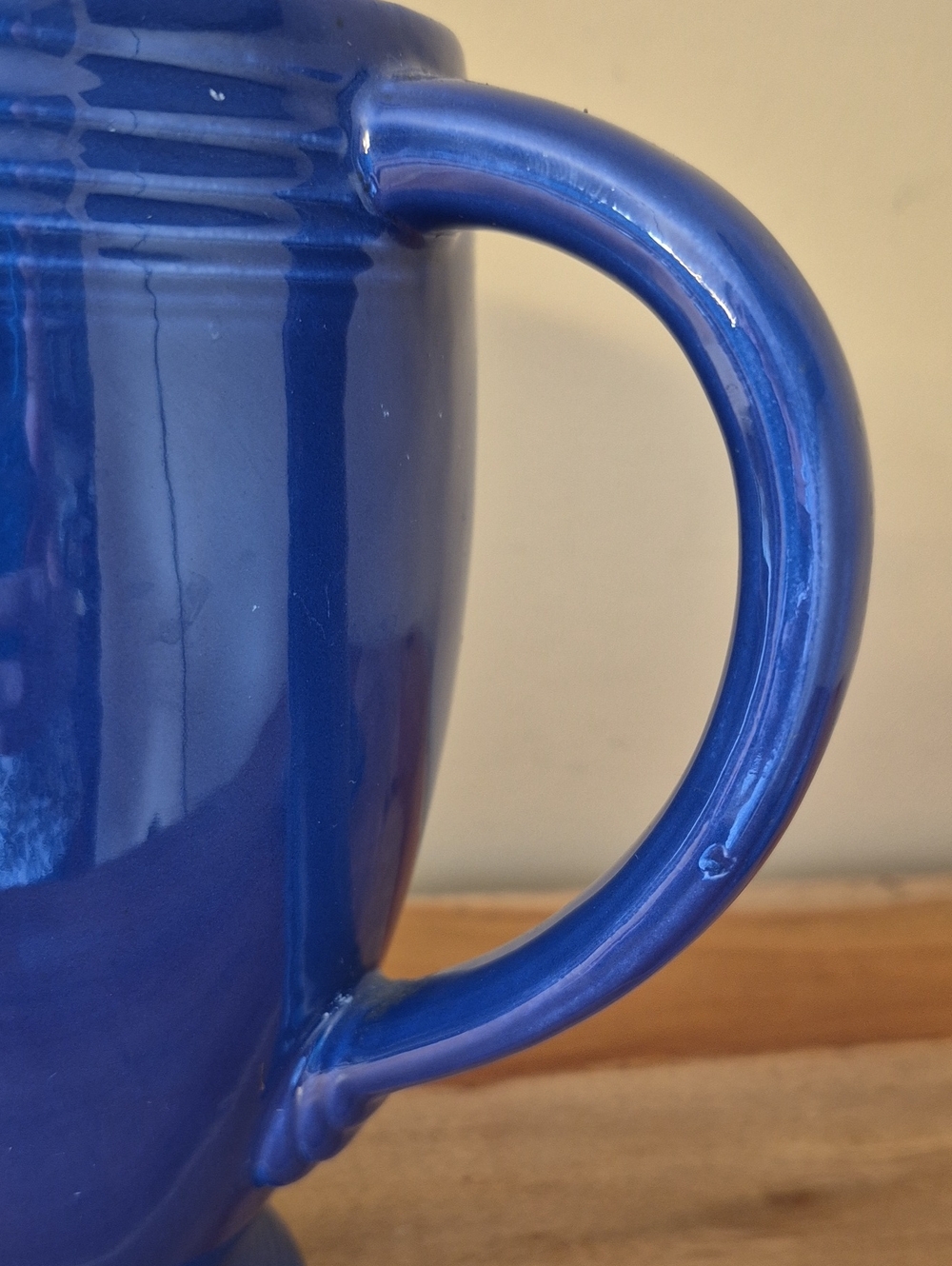 Vintage Fiestaware Cobalt Blue Coffee Pot (Has Chips) - Picture 3 of 12